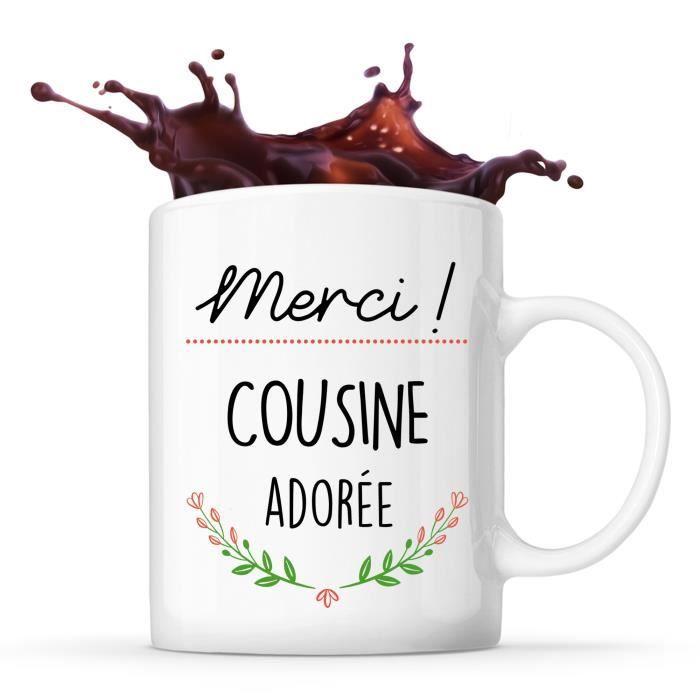 Mug - Merci - Cousine Adorée - Céramique - Imprimé - 325 ml