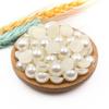 Off-White Pearl Nail Art Decorations - Mixed Sizes, Flat Bottom, Non-Fading
