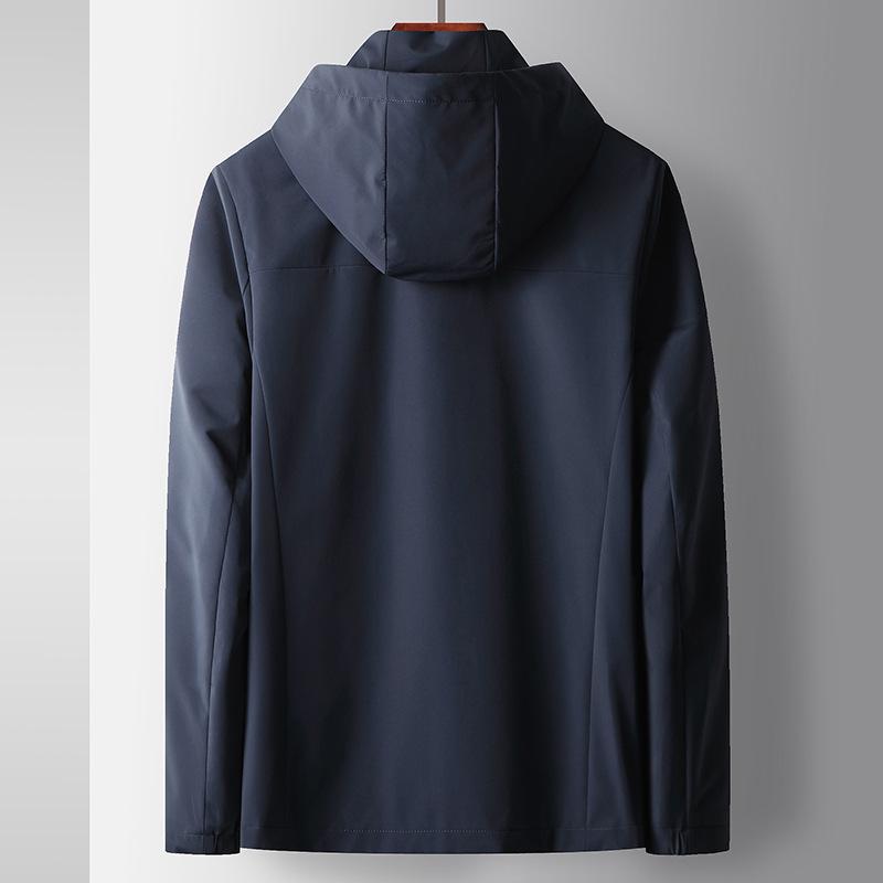 Spring and Autumn Removable Hat Jacket Light Luxury Business Youth Casual Windproof Solid Color Jacket