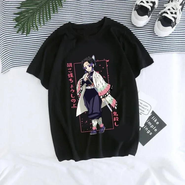 Dámske tričko Kaus Grafis Anime Demon Slayer Uniseks Tanjirou Kamado Kaus Wanita Kimetsu No Yaiba Nezuko Kaus Wanita