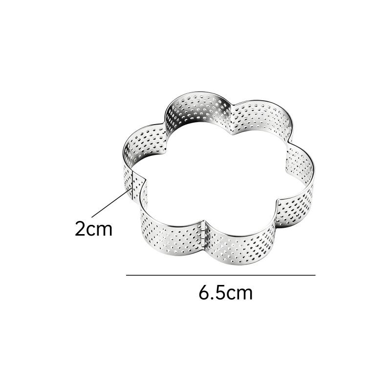 Baking Mousse Tart Ring 1 Pcs Stainless Steel Perforated Pastry and Crumpet Mold for Kitchen and Home Hotel Use