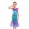 Girls Mermaid Tail Dress Princess Costume Kids 3-8 Years Cotton Blend Short Sleeve Fish Party Gown