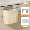 Wall-Mounted Flip-Top Kitchen & Bathroom Trash Can - Punch-Free Hanging Waste Basket