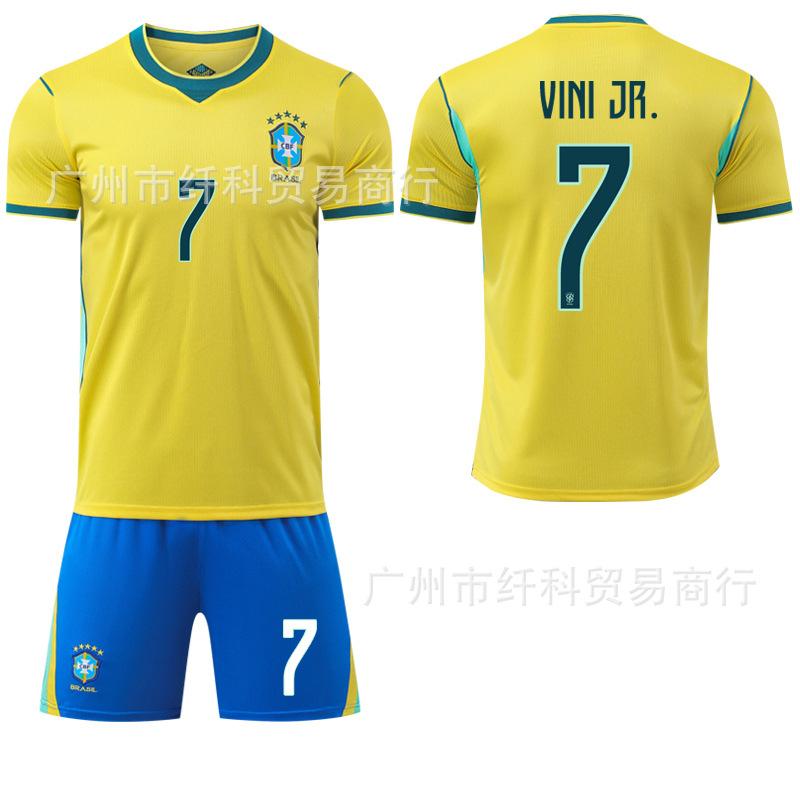 

2526 US, Canada and Mexico World Cup football jersey No. 10 Neymar 7 Vinicius Brazil home national team jersey #16