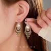 Korean Handmade Ethnic Style Fringed Earrings, Exaggerated Personality, Super Flash Stud Earrings, Light Luxury, High-end Sense, Heavy Industry