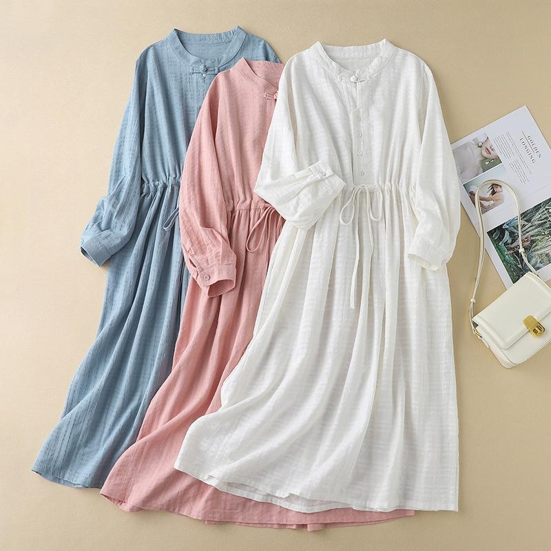 Autumn Fashion Loose Women's Clothing High-end Cotton and Linen Texture Dress