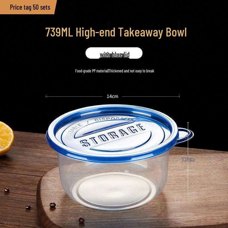Xihe Disposable Round Plastic Lunch Box Set
