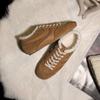 4cm small inner height increase brown retro women's new autumn and winter velvet casual sports board shoes