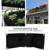 Vertical Garden Wall Hanging Planter with 3 Pockets 5Pcs Plant Growing Bags Wall Mounted Degradable 3Pockets Planter Garden Accessory Wall Mounted