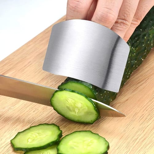 Disenkelubo 2-Pack Stainless Steel Finger Guards for Kitchen Knives, Protect Your Fingers from Knife Cuts, Rust-Proof Finger Guards, Easy to Clean, Sa