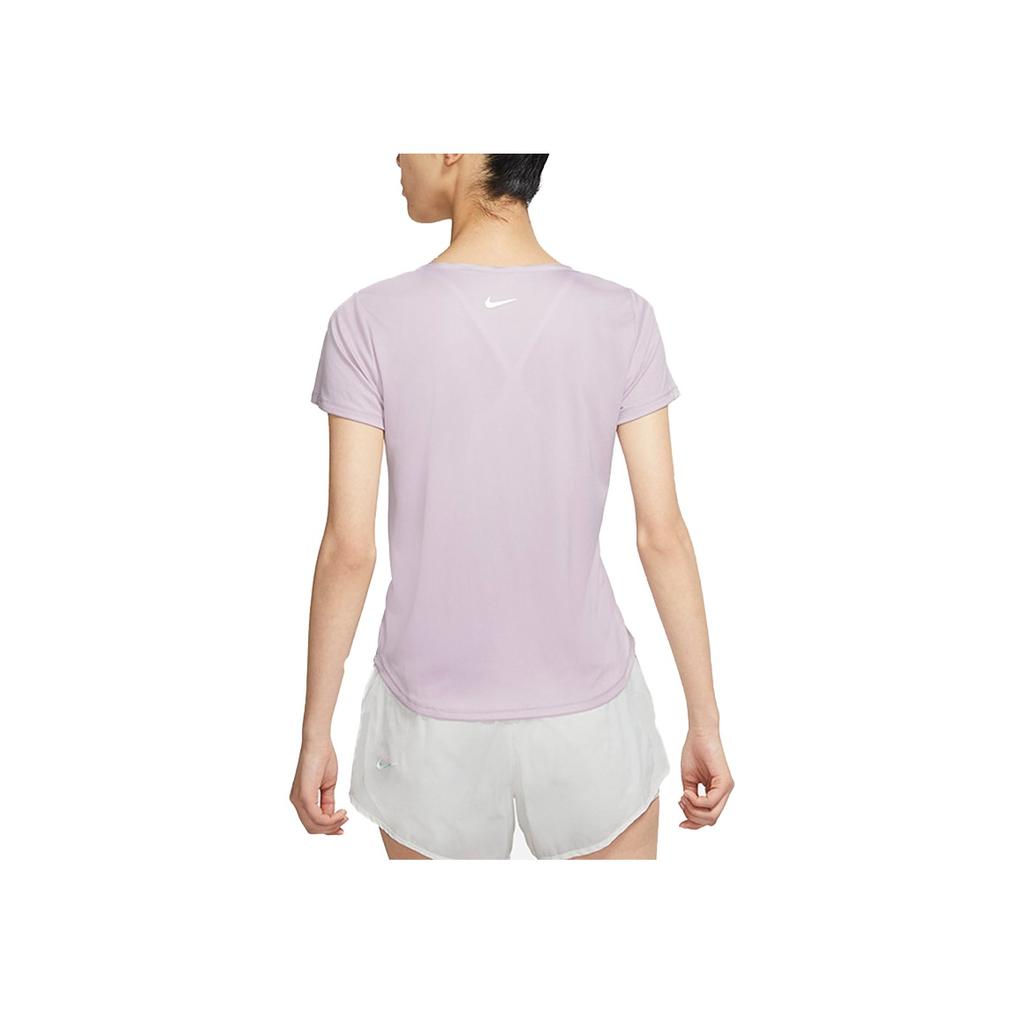 Nike Swoosh Logo Print Sport Crew Neck Short Sleeve T-Shirt Women Tops Light-Purple CZ9279-576