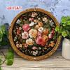3D Metal Wall Art - Elegant Floral Aluminum Picture, Golden Intricate Design, Dark Botanical Decor for Living Room Bedroom
