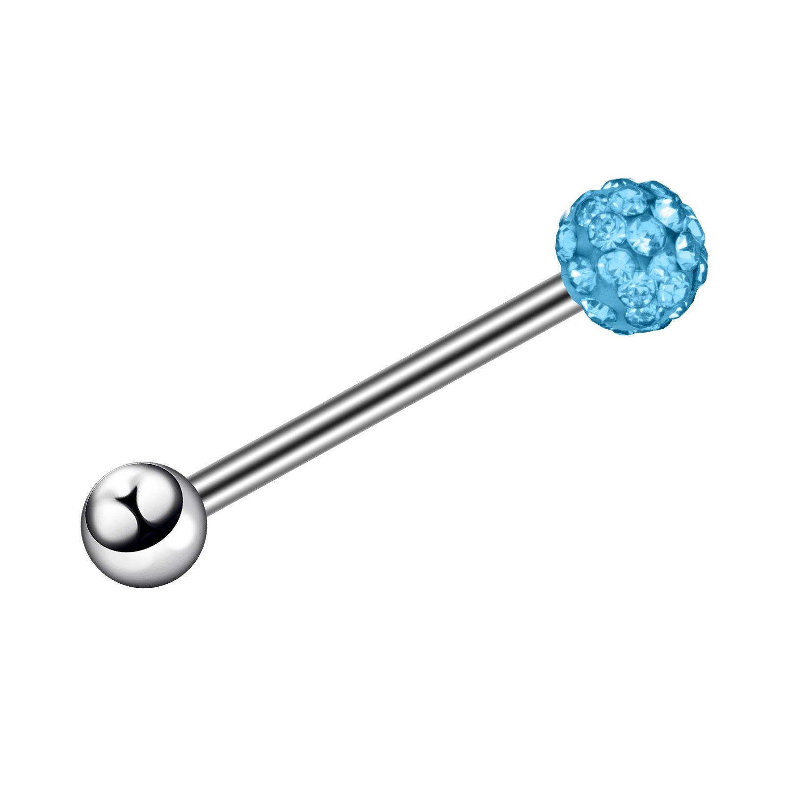 

Новая штанга для языка из нержавеющей стали с цветными бриллиантовыми шариками