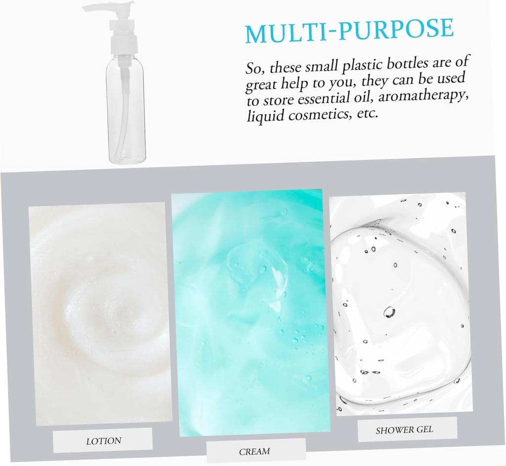 Portable Plastic Pump Dispenser Bottle Lotion Bottles Easy To Fill And Refill Portable