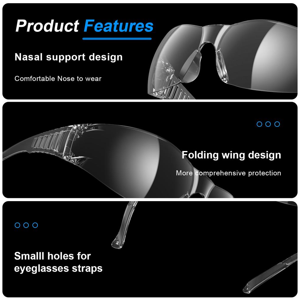 Ochelari de protecție unisex transparenți, anti-zgârieturi, ochelari de protecție rezistenți la impact, construcție lentilă, laborator de tragere