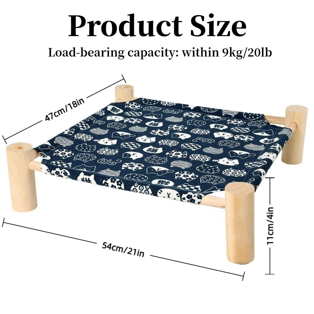 Breathable Elevated Cat Bed Wooden Cat Mat Creativity Cat/Dog Hammock  Four Seasons  Pets Furniture
