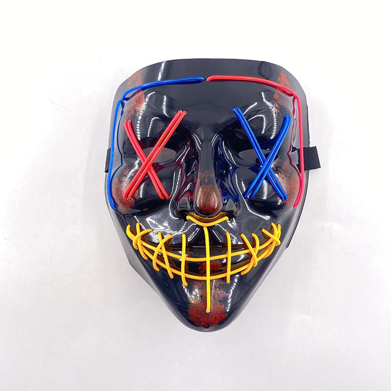 Glowing Vendetta Mask Bar Cosplay Costume Decoration Horror Multi-color LED Mask V For Vendetta Luminous Mask For Men Women
