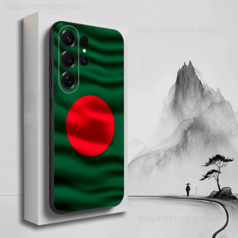 Flag Bangladesh Art Case For Samsung S22,S25,S24,S23,Ultra,FE,S20,S10,Plus,S21,S9,Lite,Soft Silicone Black