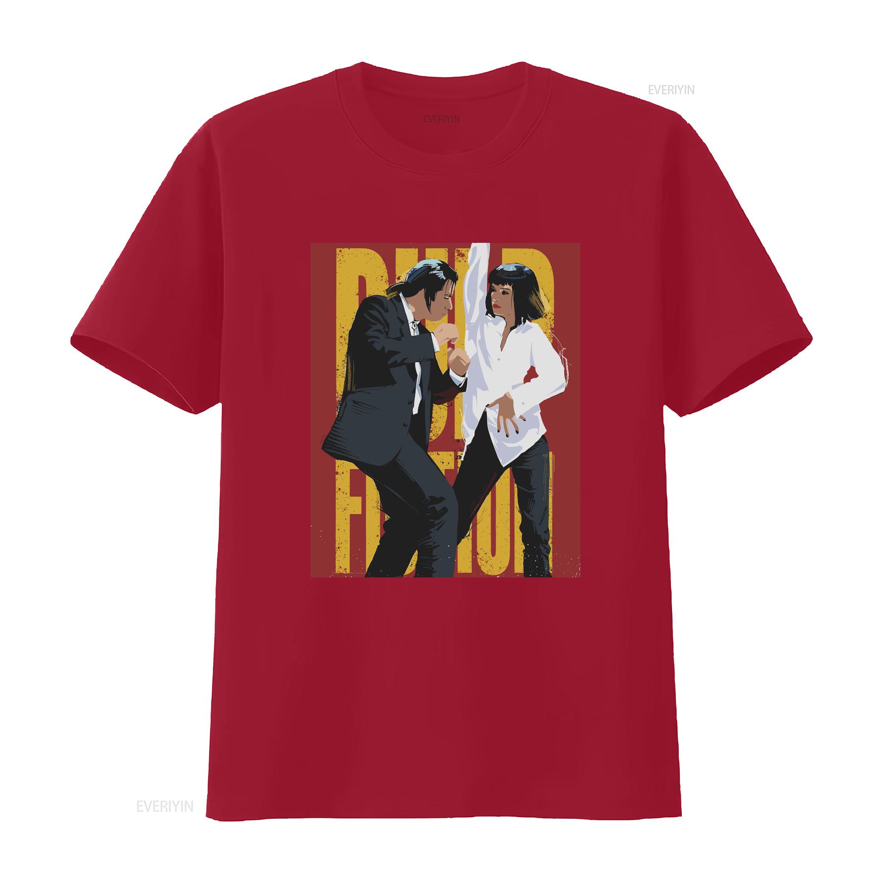 Pulp Fiction Artwork Crewneck T shirt Quentin Tarantino Twist Contest John Travolta Uma Thurman vintage Washed Slightly S