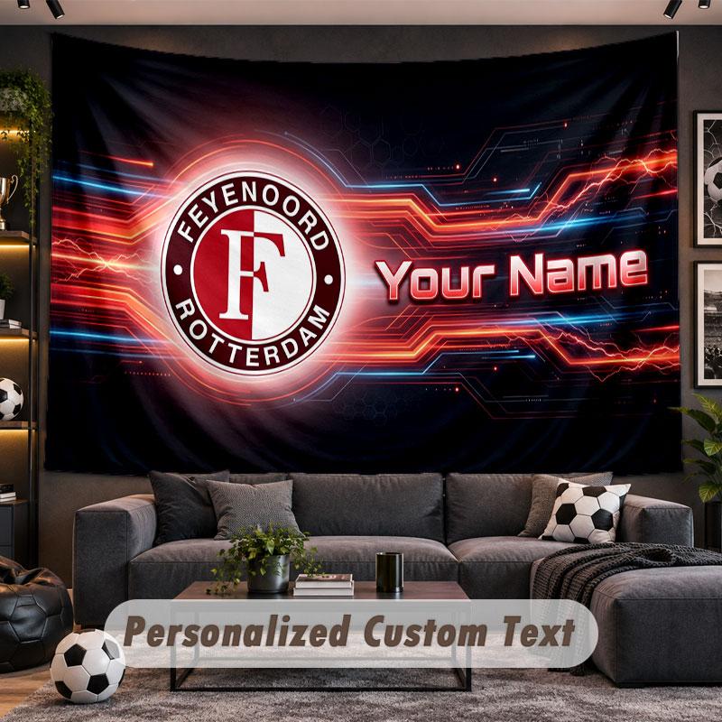 Wall Hanging Tapestry Custom NameFeyenoord Pattern Personalized Printed Fabric Wall Decor