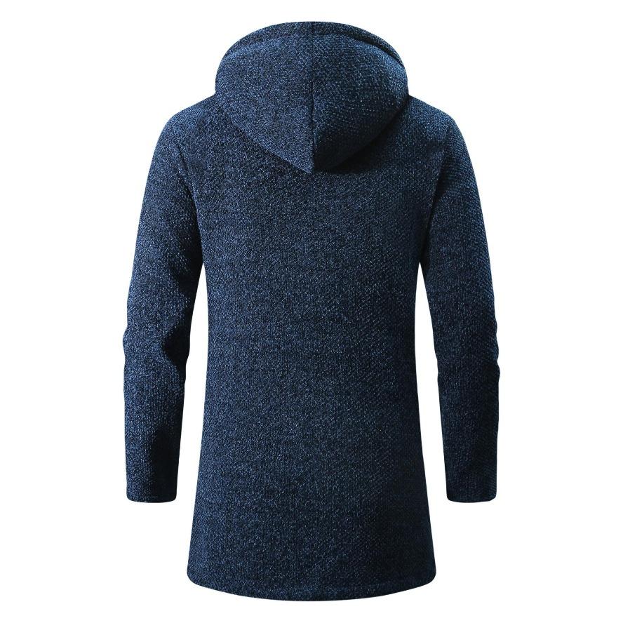 Men's Sweaters Coat Autumn Winter New Warm Zipper Medium Long Velvet  Cardigan Sweaters Man Casual Knitwear Plush Sweatercoat Mens Clothes