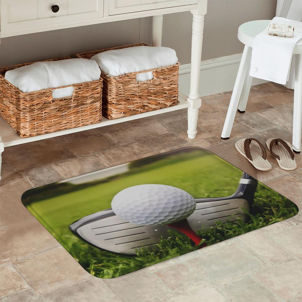 1PC Golf Ball Kitchen Rug Non-Slip Door Mat Pop Design Bathroom Rug Bath Mat Carpet for Home Sink Laundry Decoreeree