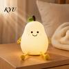 USB Charging Night Light Pear Silicone Light, Touch Rechargeable Tapping Bedside Lamp, Lamp Cute Warm Atmosphere Nursery Unique Gift for Friends