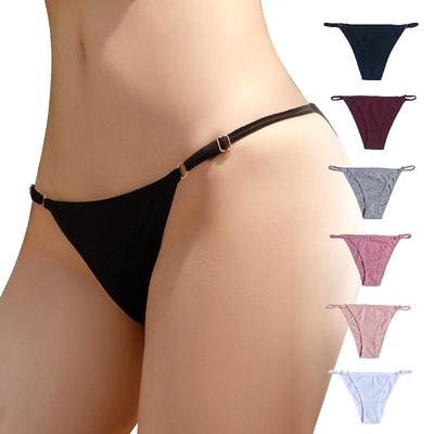 Comfortable Adjustable Pure Cotton Women's Sexy European & American Micro Thong - Everyday Brazilian Panties