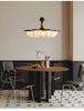 Chinese Song Dynasty Chandelier: Retro Fabric & Walnut Wood Zen Ceiling Light