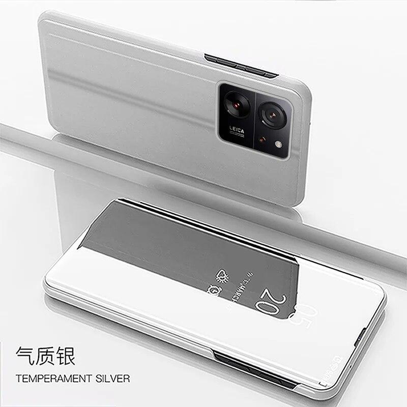 For Xiaomi 13T Pro Case Clear View Mirror Flip Stand Shockproof Phone Case For Xiaomi Mi13T Mi 13T 13 T Pro Xiaomi13T Back Cover