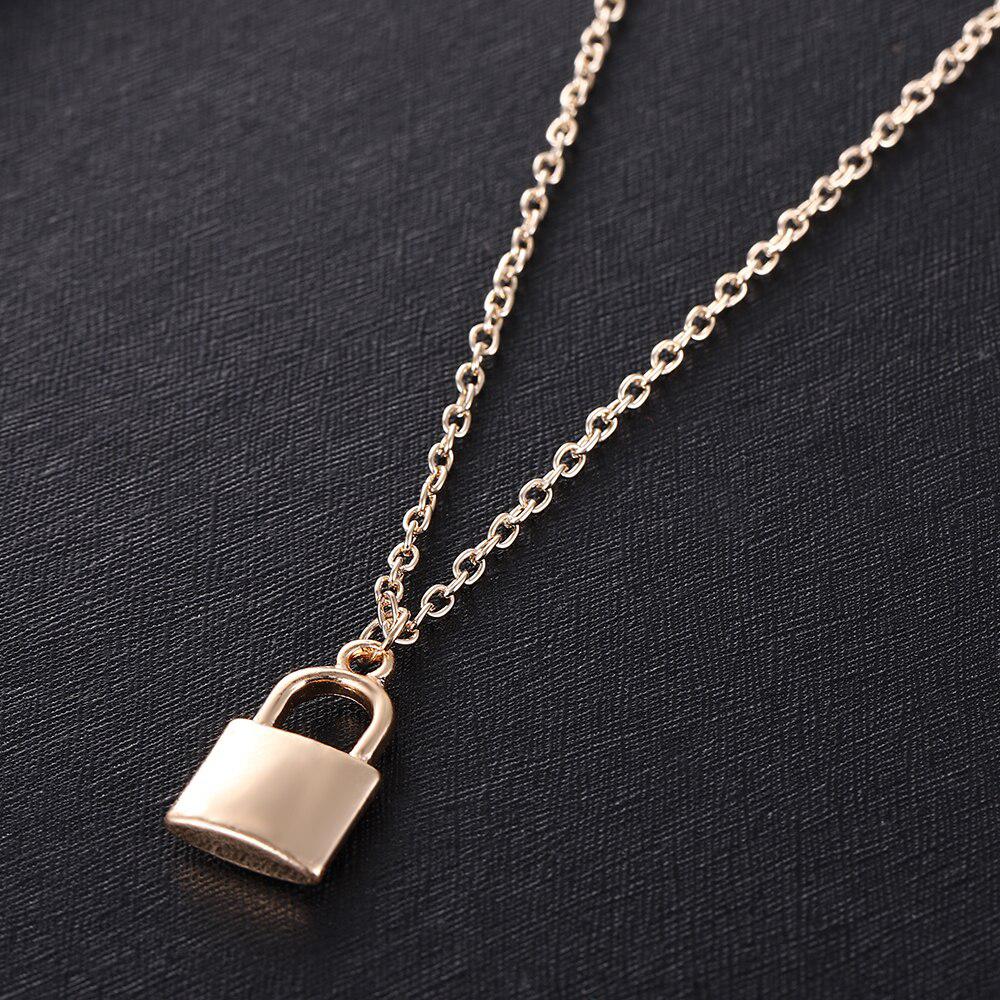 Fashion Metal Plating Lock Necklace Ladies Pendant Clavicle Chain