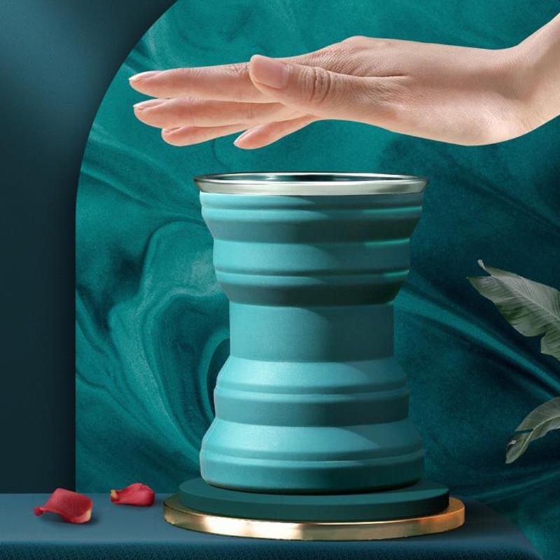 Folding Water Bottle Cup 320Ml Foldable Silicone Coffee Drinking Cups Mugs