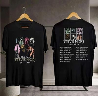 Stevie Nicks Live Concert Music Tour Dates 2025 Double Sided T-Shirt.