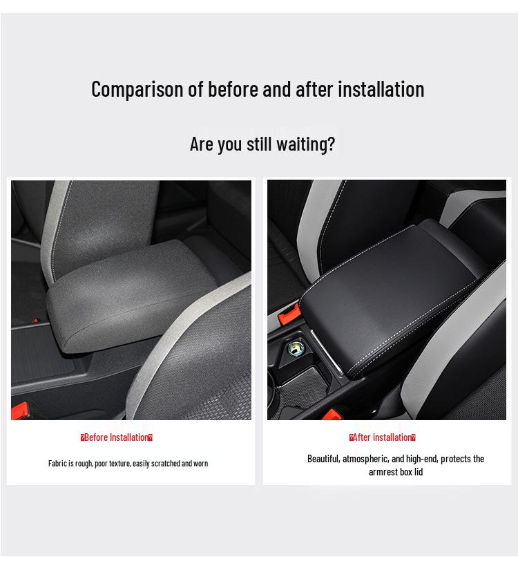 Golf 8 Central Armrest Box Leather Protector Cover (21st Gen)