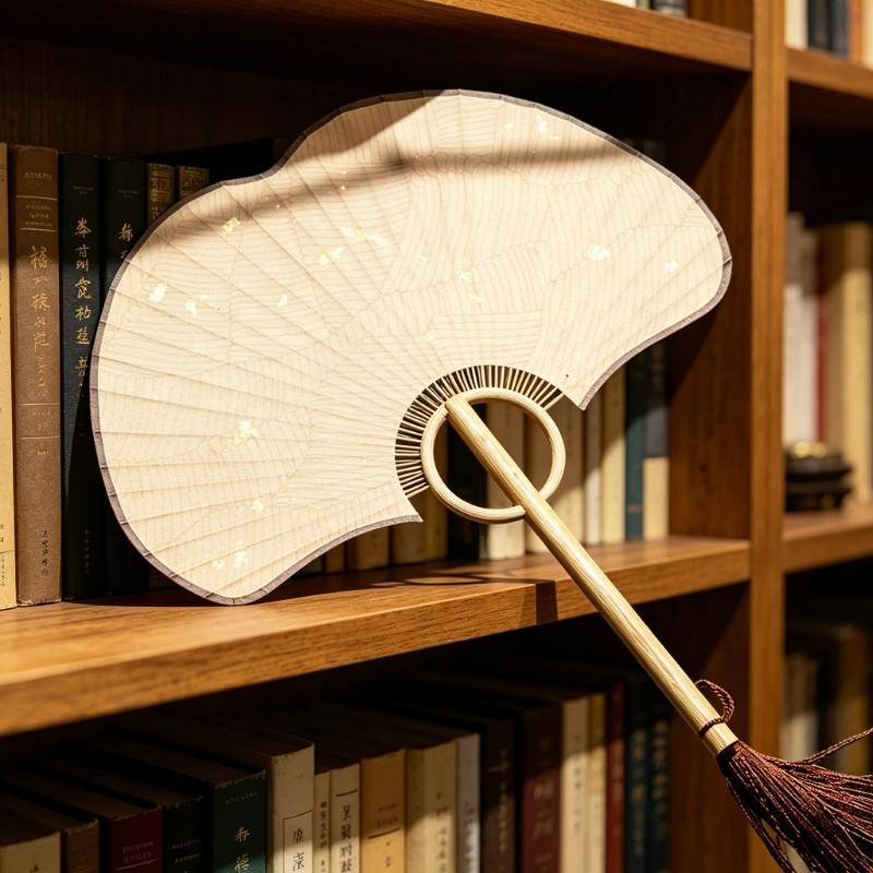 Ginkgos Rice Paper Fan Chinese Styles Hand Fan Handheld Cooling Fan for Wedding Party Dance Photo Props Home Decorations