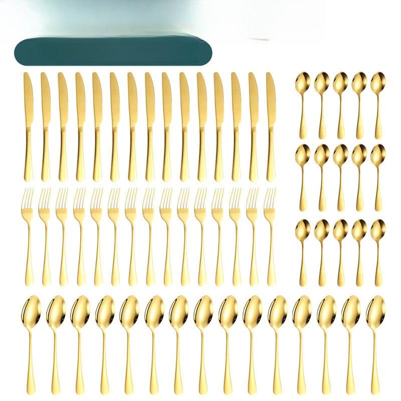 60-Piece Tableware 12-person Set American Station Flatware Set1010 Stainless Steel Tableware