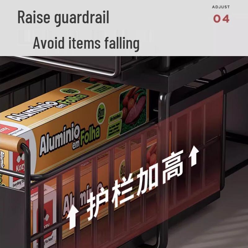 Kitchen Countertop Double Layer Pull-out Storage Basket