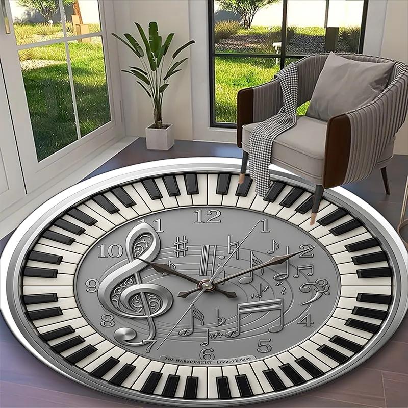 1pc Office Carpet, Musical Chair Rug, Living Room Printed Round Rug, Home Chair Floor Mat