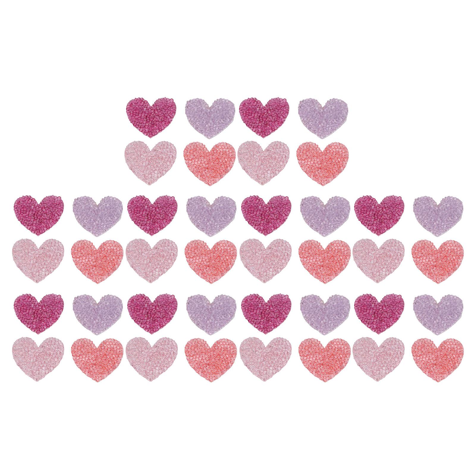 

40pcs Heart Shape Rhinestone Patches Fashionable Shiny Multipurpose DIY Iron On Patches for Clothes Shoes Hats