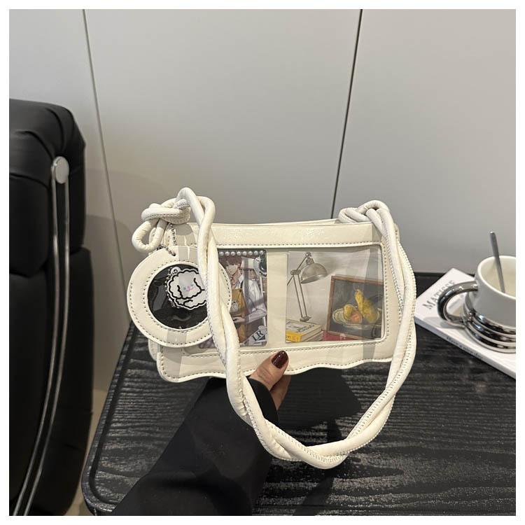 

Japanese crossbody pain bandage tie board student transparent small square bag with millet daily leisure one shoulder crossbody bag female