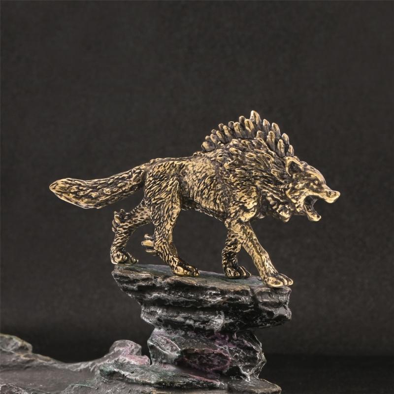 Animal Statues Figurines Retro Wolf Statue Figurines Sculptures Tabletop Centerpieces Home Decors Collectibles Figurines