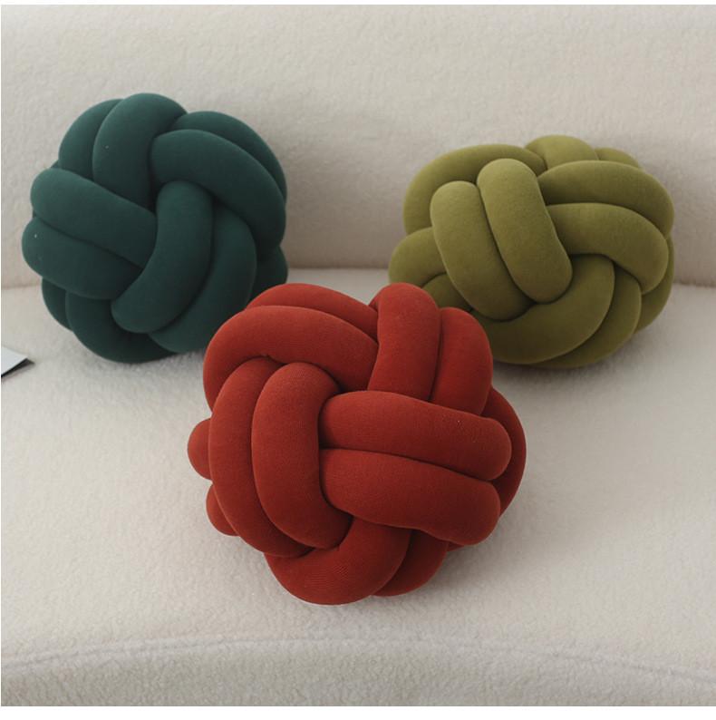 Modern Minimalist Wool Knit Round Throw Pillow For Living Room Decor