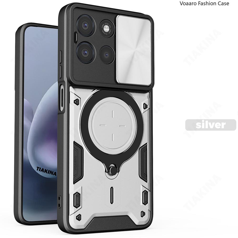 Draai Slide Lens Armor Funda voor Motorola Moto G67 Power 5G India Case voor Motorola G67 Power 5G Case Magnetische Ring Stand Cover