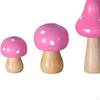 Mushroom Figurine Statue Wooden Crafts Micro Landscape Ornaments Miniatures for Outdoor Lawn Flower
