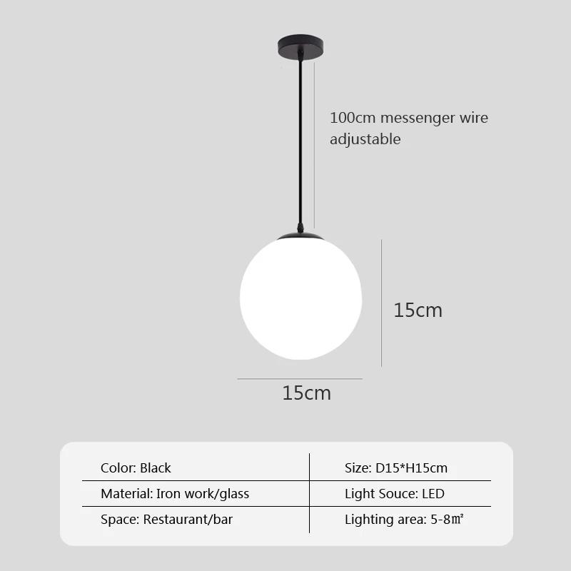LED Modern Glass Pendant Lights Kitchen Dining Room Bedside Hanging Lamps For Ceiling High-quality Nordic Suspension Chandelier