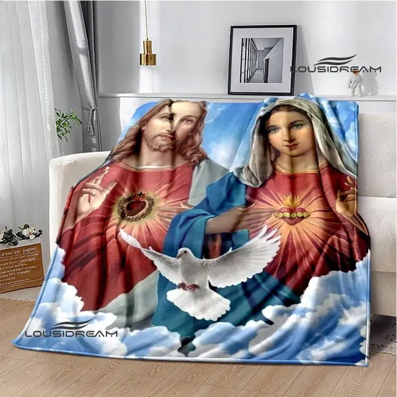 Virgin Mary Faith Print Blanket Flannel Soft Comfort Blanket Home Travel Blanket Kids Warm Blanket picnic blanket birthday gift