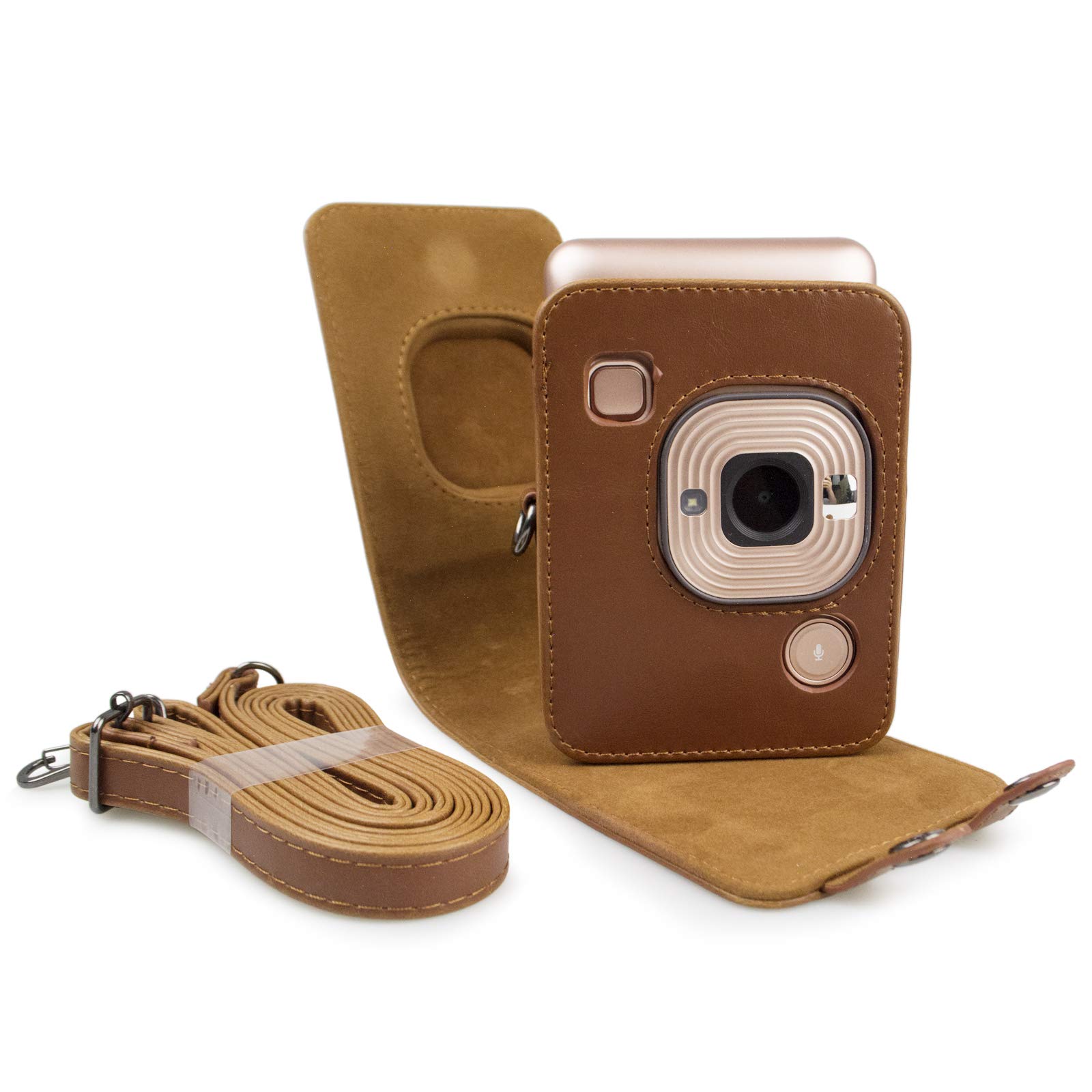 

kinokoo Instax Mini Instax Film Camera Case, Instax Mini LiPay Camera Case with Button Operation, Shoulder Strap, and Instax Photo Sticker (BR)