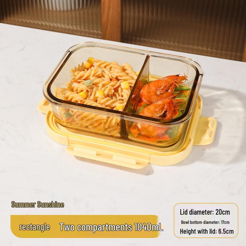 

Ruhan 2-Compartment Glass Lunch Box Set (2-Pack)