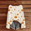 Women's Long Sleeve Halloween Print Knit Pullover Top Round Neck Casual Sweater