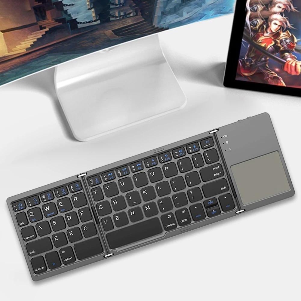 Foldable Tablet Keyboard With Touchpad Wireless Keyboard Lightweight Bluetooth-compatible for Universal Tablet Phone